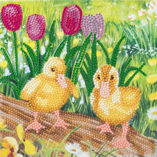 Spring Chicks Crystal Art Card Kit Craft Buddy