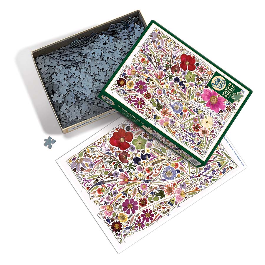 Spring Flower Press 1000 Piece Jigsaw Puzzle Cobble Hill