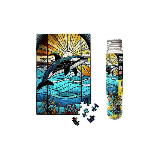 Stained Glass Orca 150 Piece Mini Jigsaw Puzzle Micro Puzzles