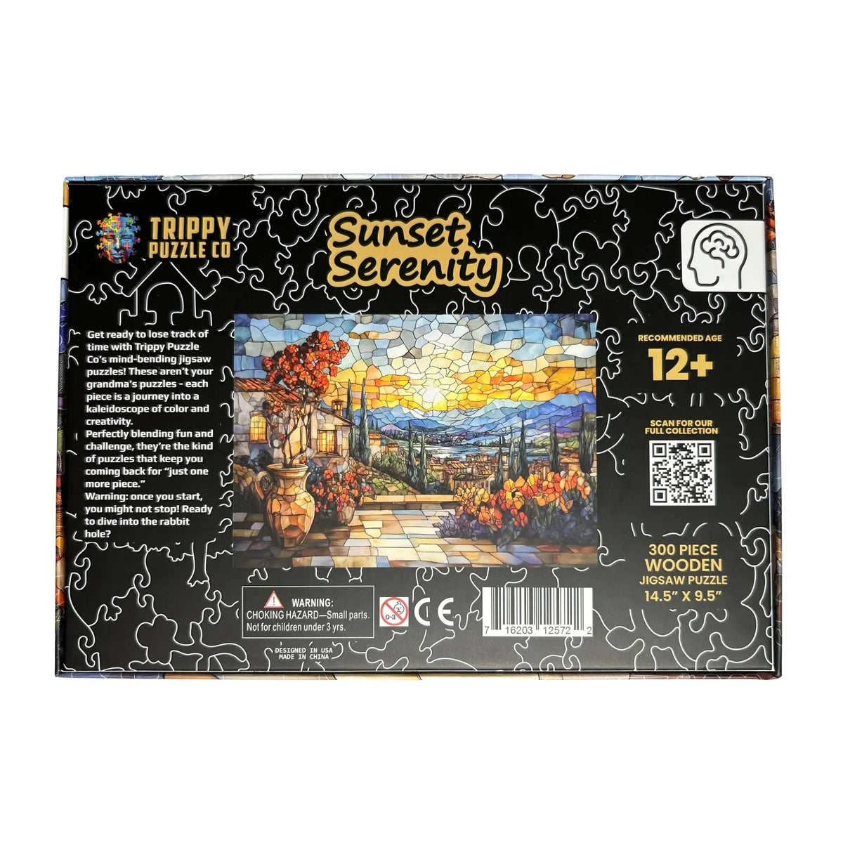 Sunset Serenity 300 Piece Wooden Jigsaw Puzzle Trippy