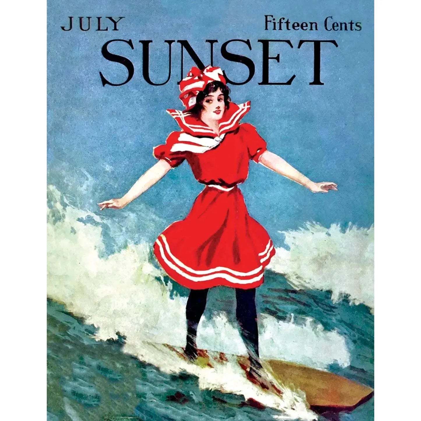 Surfer Girl Sunset Magazine 100 Piece Mini Jigsaw Puzzle NYPC