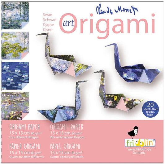 Swan Claude Monet Art Origami Kit Fridolin