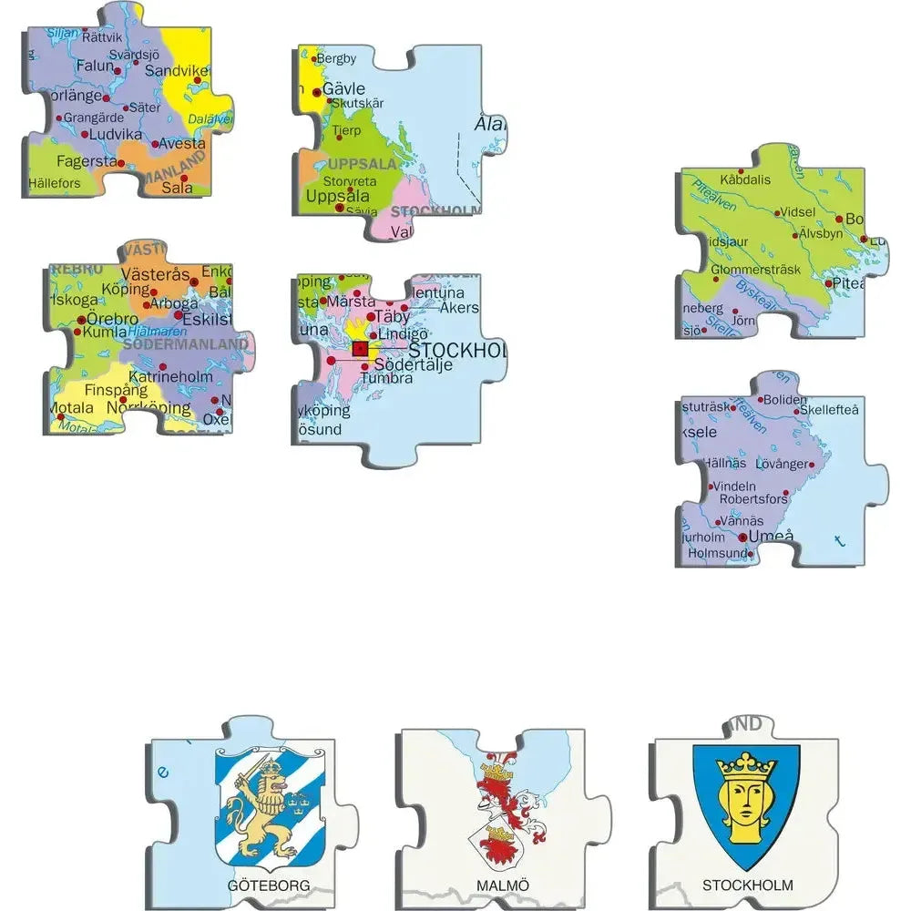 Sweden Map 70 Piece Tray Jigsaw Puzzle Larsen