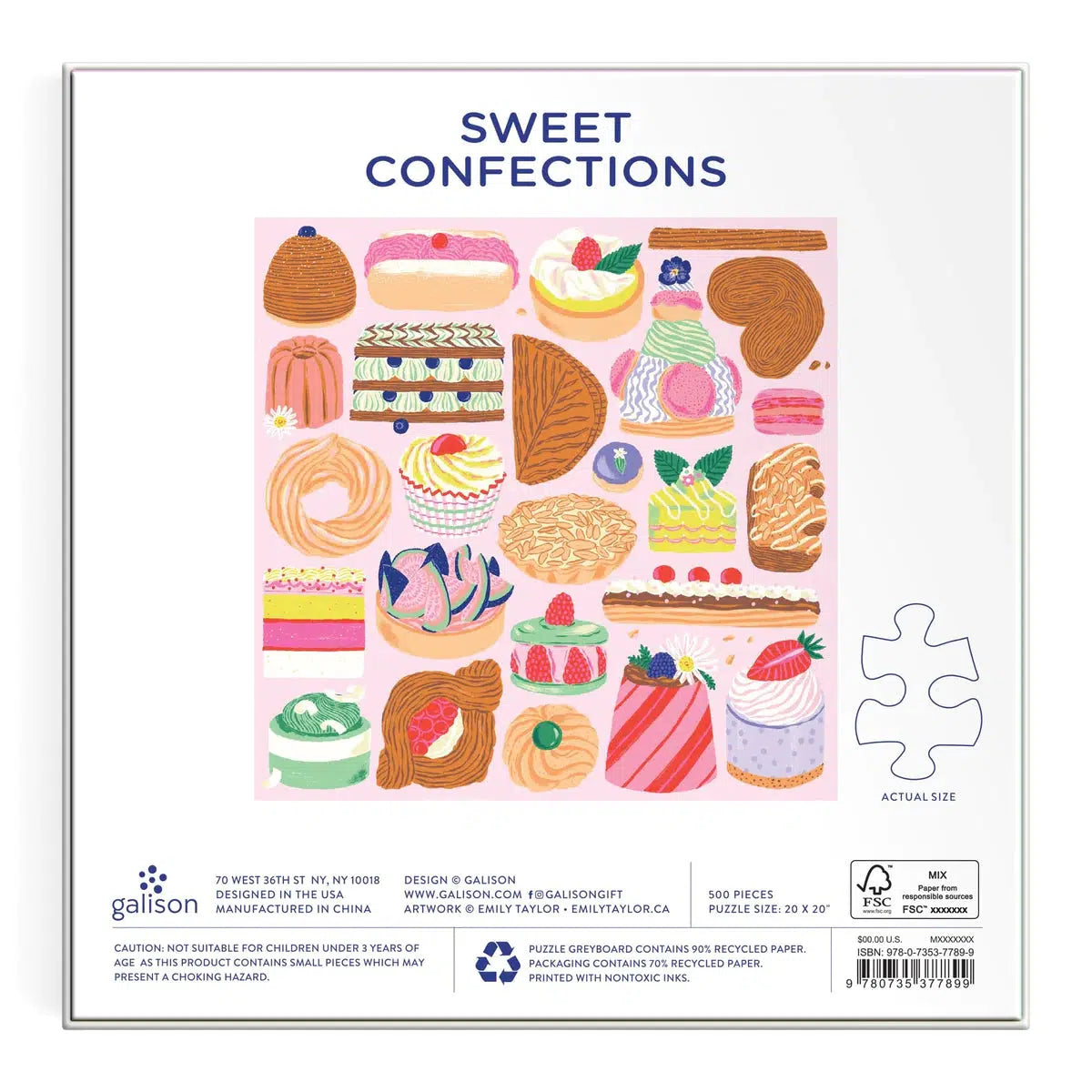 Sweet Confections 500 Piece Jigsaw Puzzle Galison