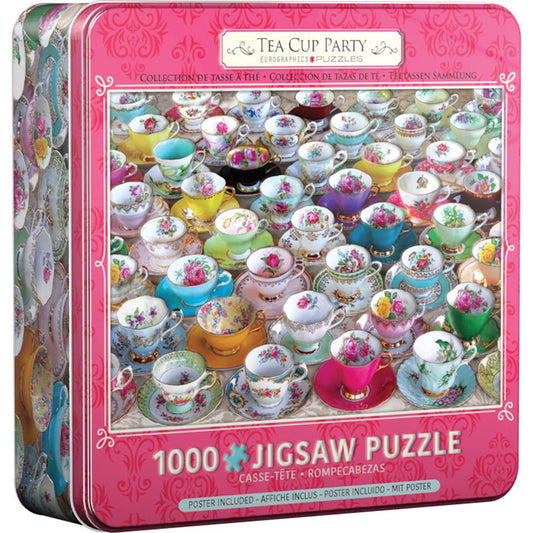Tea Cup Party 1000 Piece Jigsaw Puzzle in Tin Eurographics