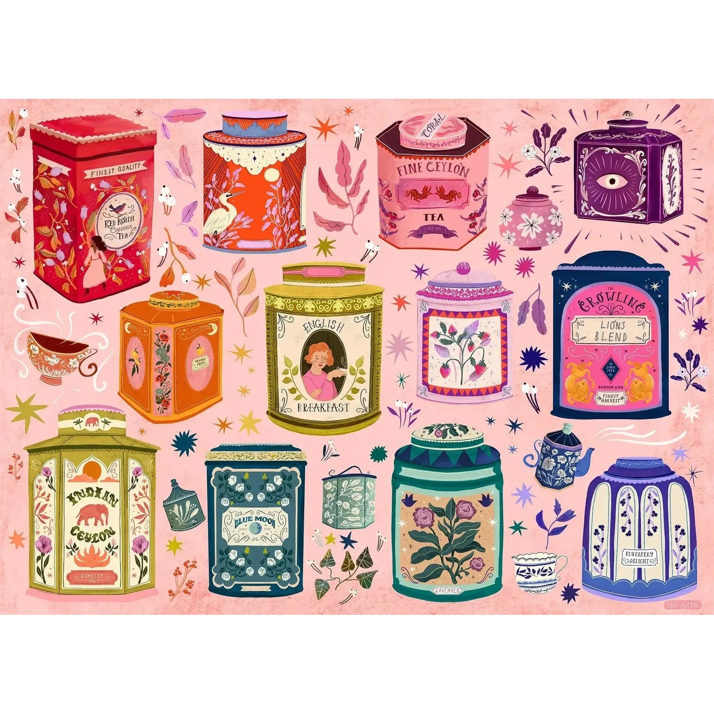 Tea Tin Treasures 1000 Piece Jigsaw Puzzle Cobble Hill