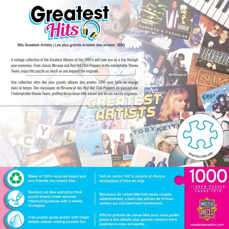The 90's Greatest Hits Artists 1000 Piece Jigsaw Puzzle MasterPieces