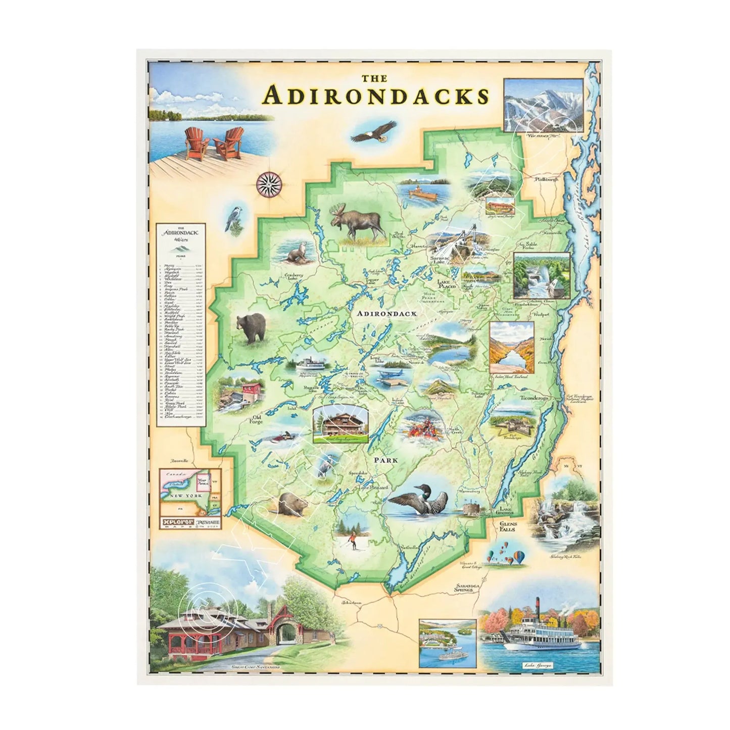 The Adirondacks 1000 Piece Jigsaw Puzzle Xplorer Maps