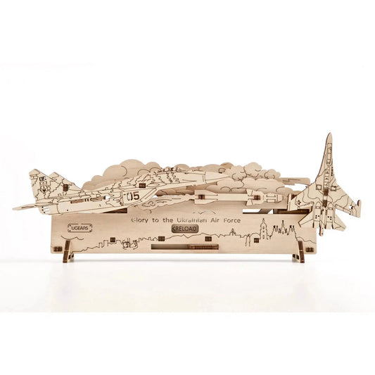 The Ghost of Kyiv Attacks Wood Model Kit UGEARS