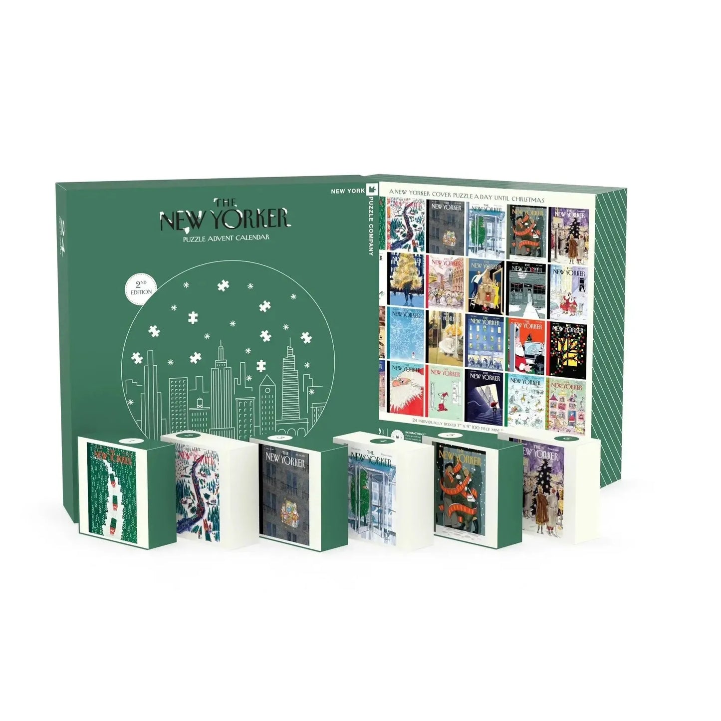The New Yorker Advent Calendar v2 - 24 Set of 100 Piece Mini Jigsaw Puzzles NYPC