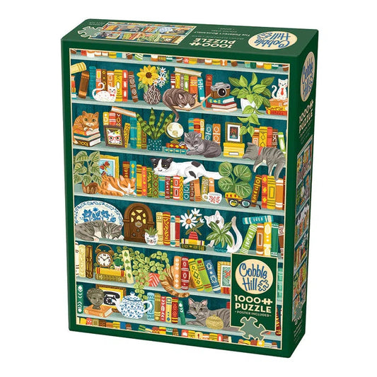 The Purrfect Bookshelf 1000 Piece Jigsaw Puzzle Cobble Hill