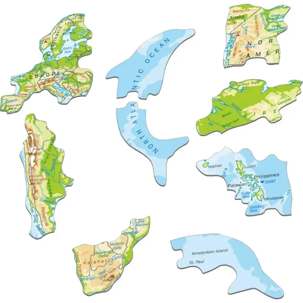 The World Topographic Map 80 Piece Tray Jigsaw Puzzle Larsen
