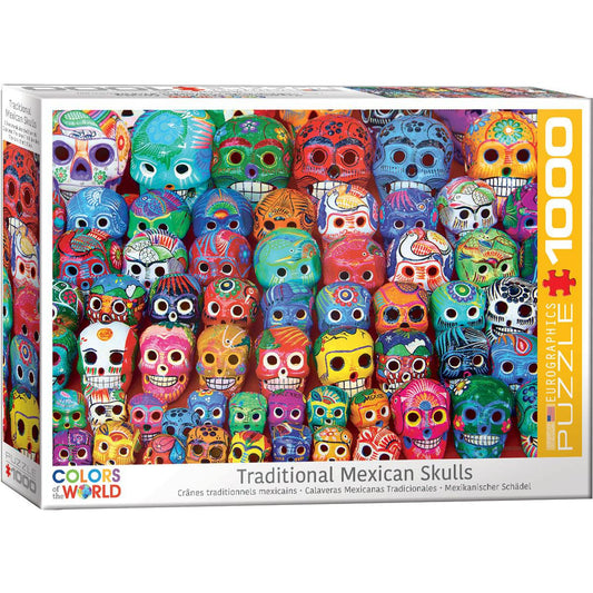 Traditional Mexican Skulls 1000 Piece Jigsaw Puzzle Eurographics