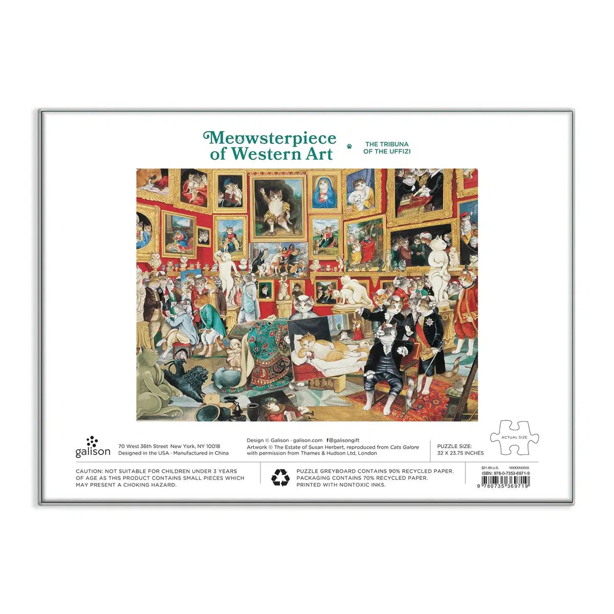 Tribuna of the Uffizi Meowsterpiece of Western Art 1500 Piece Jigsaw Puzzle Galison