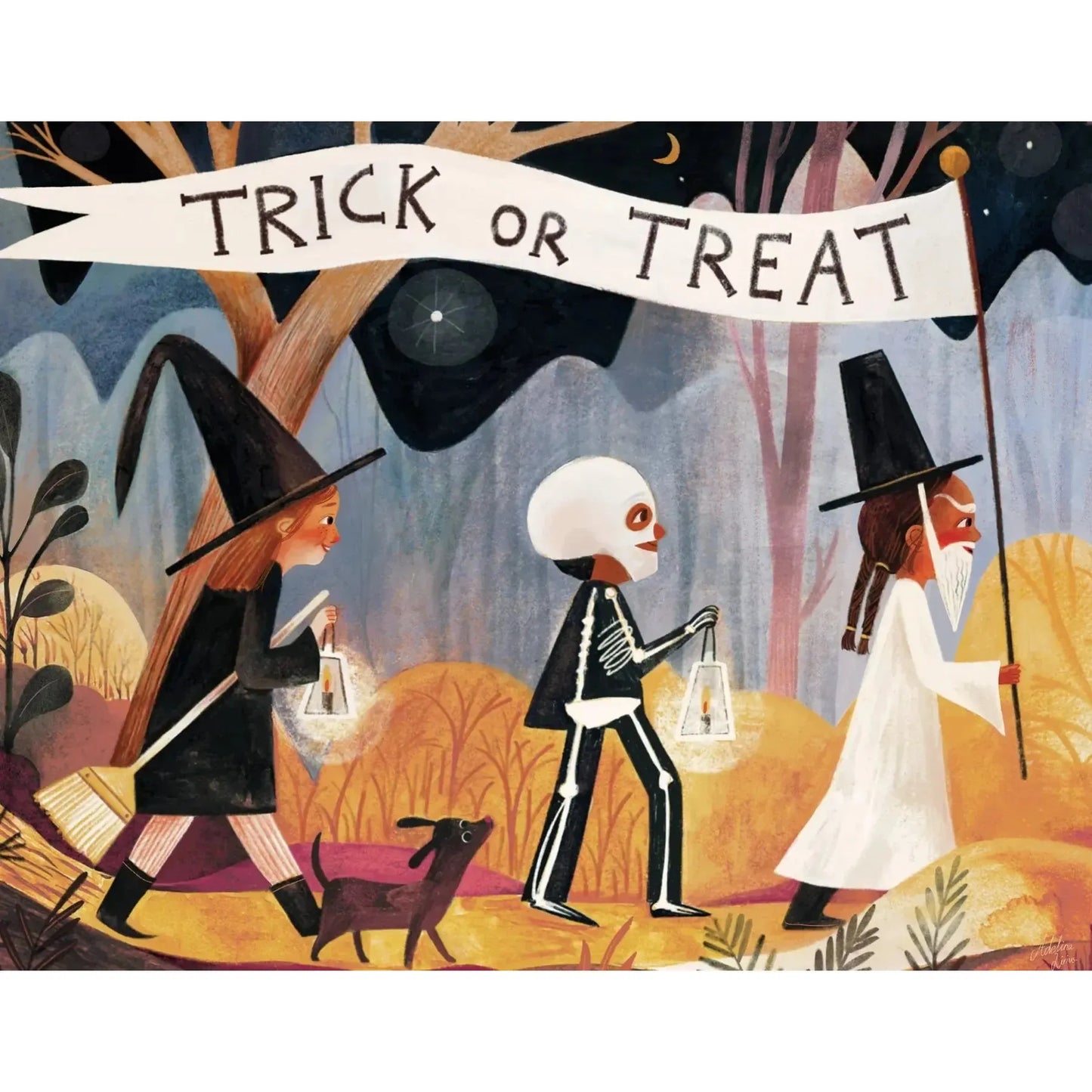 Trick or Treat by Adelina Lirius 100 Piece Mini Jigsaw Puzzle NYPC