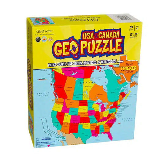 USA & Canada GeoPuzzle 69 Piece Jigsaw Puzzle Geotoys