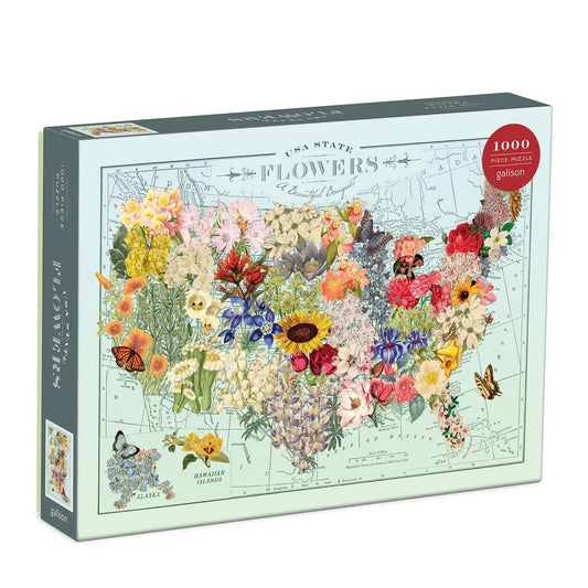 USA State Flowers 1000 Piece Jigsaw Puzzle Galison