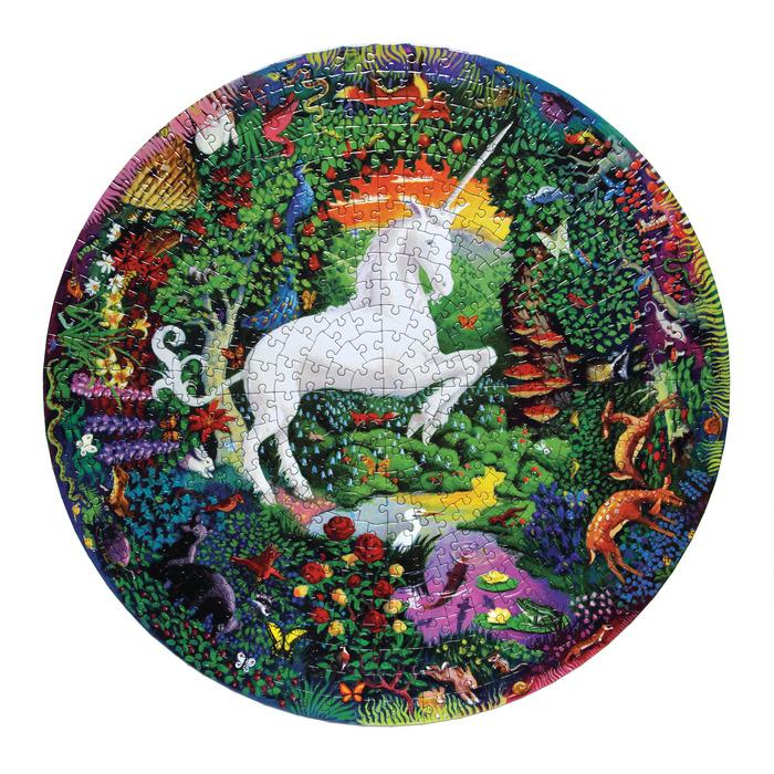 Unicorn Garden 500 Piece Round Jigsaw Puzzle eeBoo