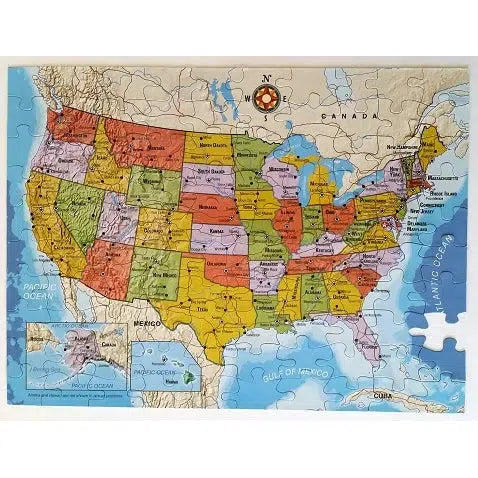 United States Map 100 Piece Magnetic Jigsaw Puzzle Geotoys