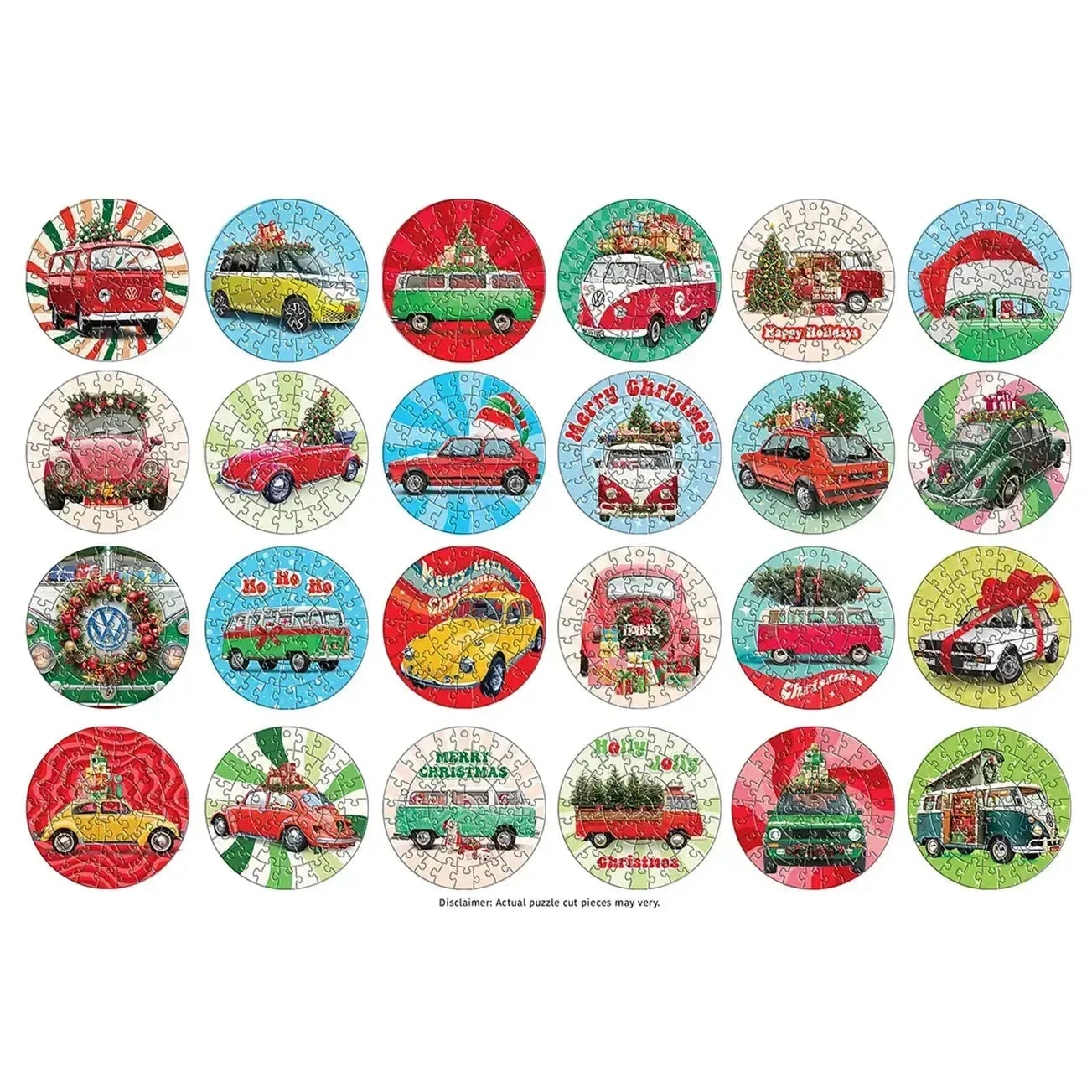 VW Christmas Advent Calendar - 24 Set of 50 Piece Mini Jigsaw Puzzles Eurographics