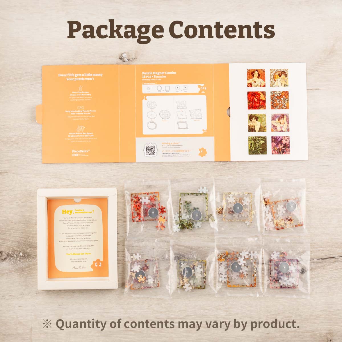 Vintage Flora Tile Magnet Set 96 Piece 3D Plastic Jigsaw Puzzle PieceRelax