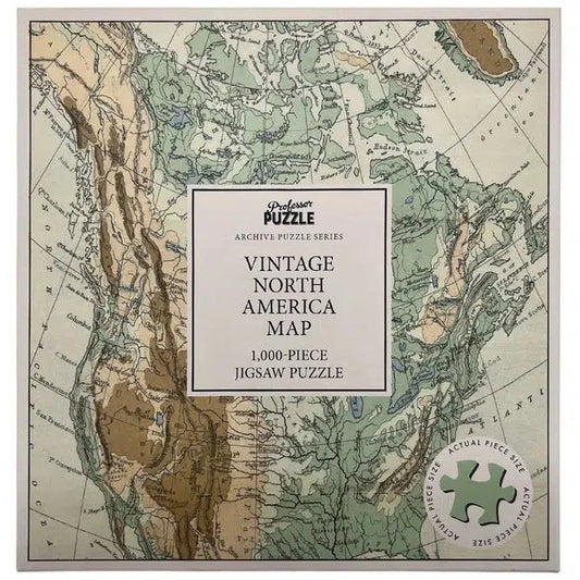Vintage North America Map 1000 Piece Jigsaw Puzzle Professor Puzzle