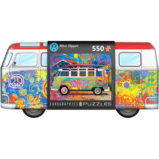 Wave Hopper VW Bus 550 Piece Jigsaw Puzzle in Tin Eurographics