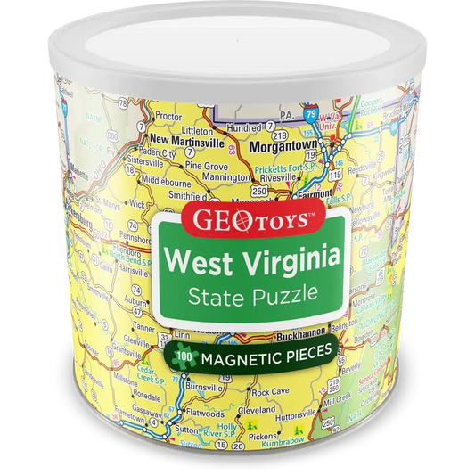 West Virginia State 100 Piece Magnetic Jigsaw Puzzle Geotoys