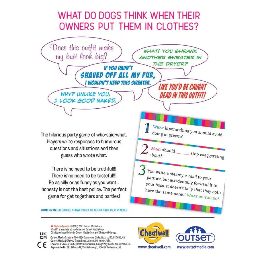 What? Party Card Game Outset