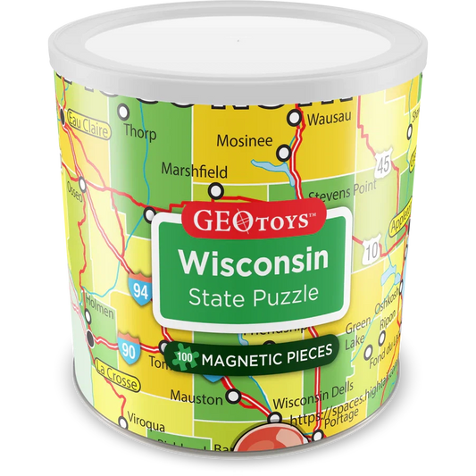 Wisconsin State 100 Piece Magnetic Jigsaw Puzzle Geotoys