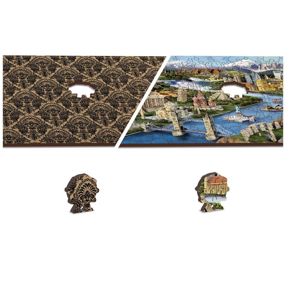 World Landmarks 300 Piece Wood Jigsaw Puzzle Wooden City