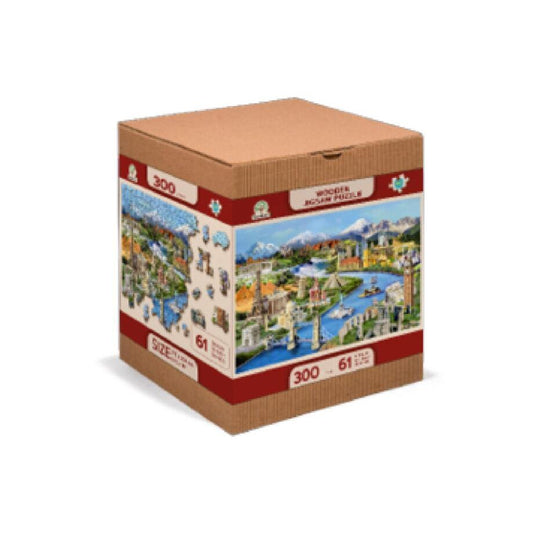 World Landmarks 300 Piece Wood Jigsaw Puzzle Wooden City