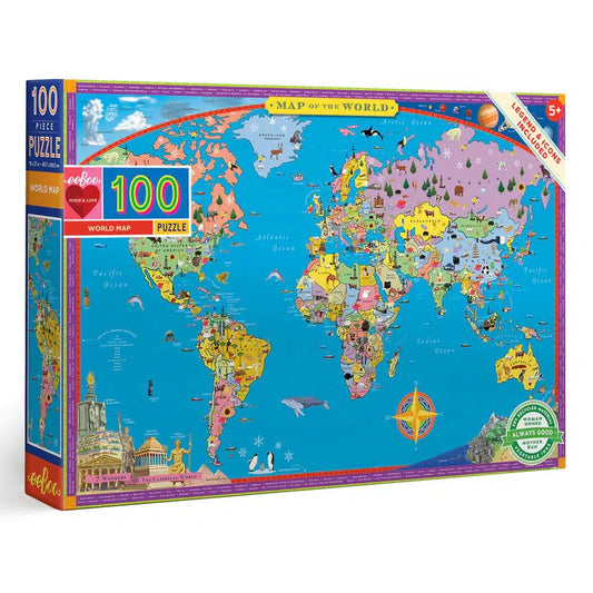 World Map 100 Piece Jigsaw Puzzle eeBoo