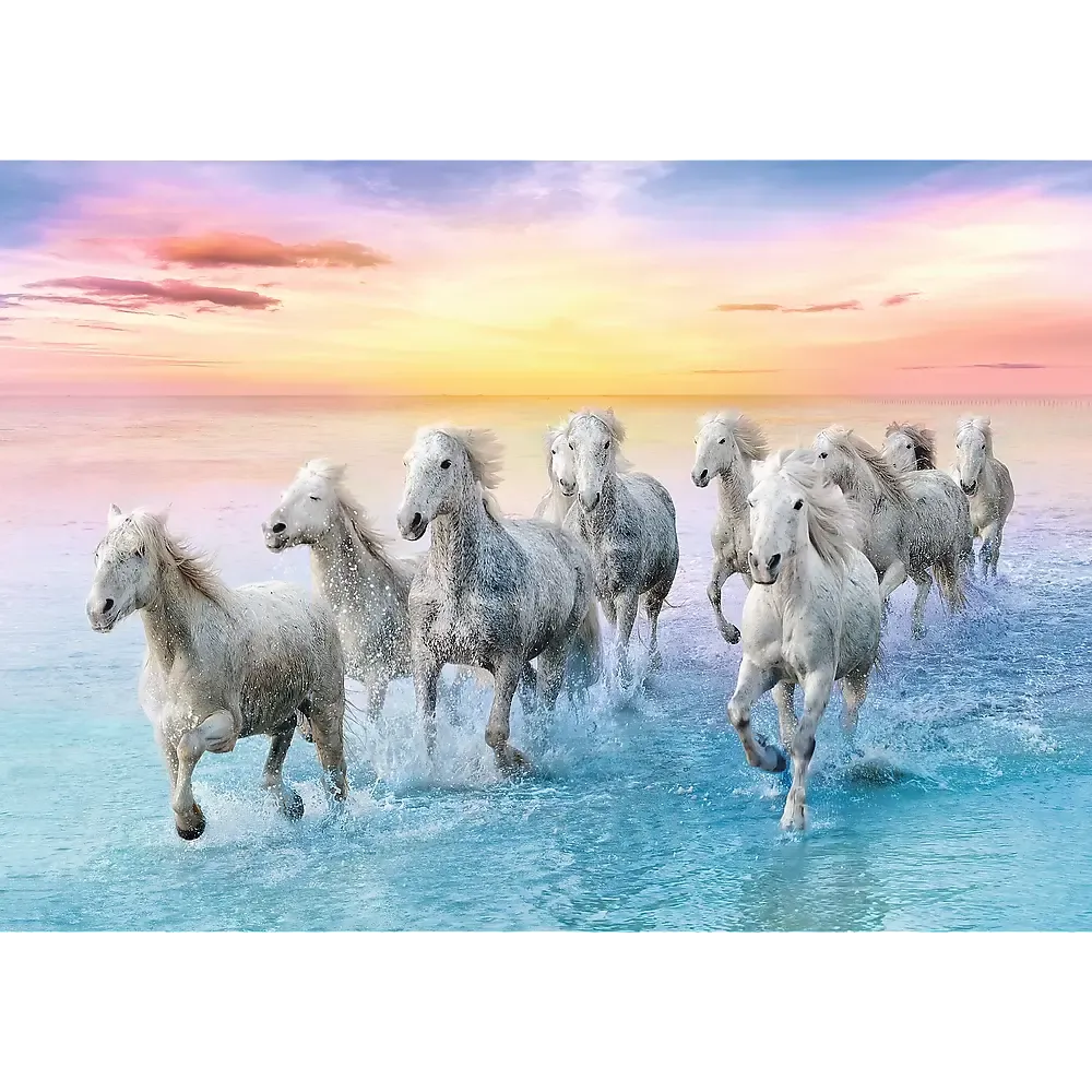 Galloping White Horses 500 Piece Jigsaw Puzzle Trefl
