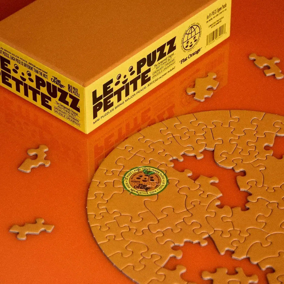 Flat Orange 81 Piece Round Jigsaw Puzzle Le Puzz