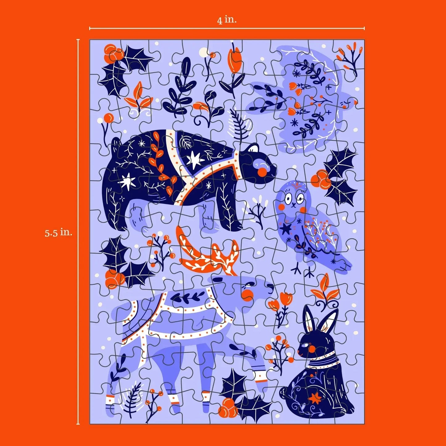 Nordic Animals 99 Piece Mini Jigsaw Puzzle Puzzledly