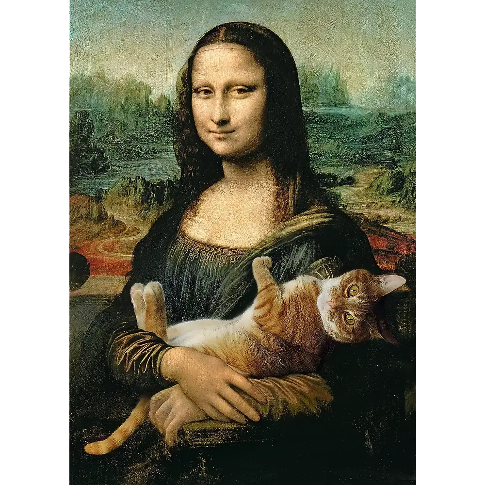 Mona Lisa & Purring Kitty 500 Piece Jigsaw Puzzle Trefl