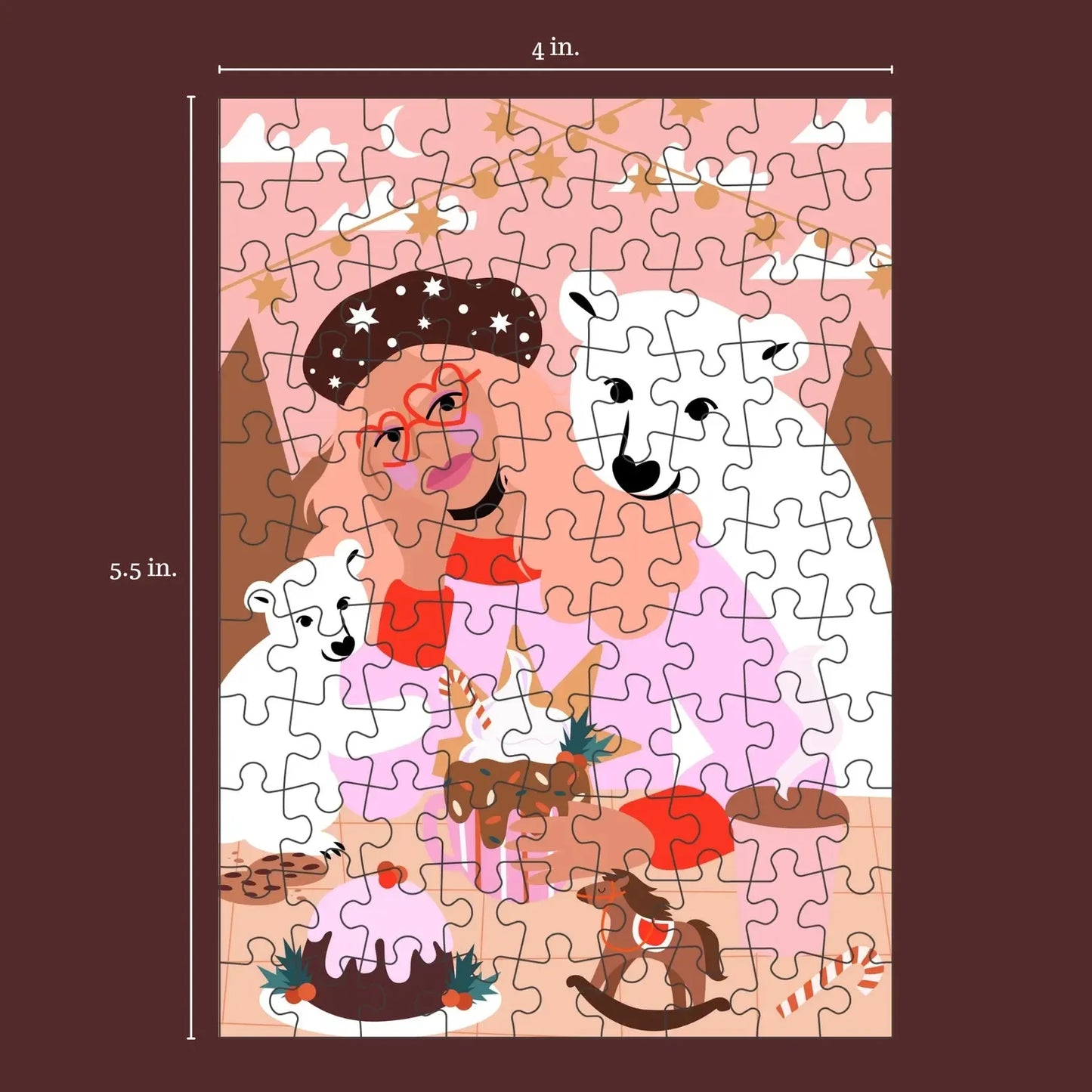 Polar Bear 99 Piece Mini Jigsaw Puzzle Puzzledly
