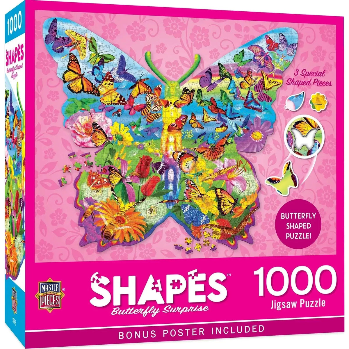 Butterfly Surprise Contours 1000 Piece Shaped Jigsaw Puzzle MasterPieces