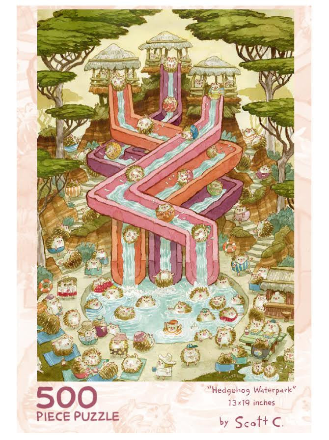 Hedgehog Waterpark 500 Piece Jigsaw Puzzle Scott C