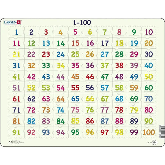 1 to 100 Numbers 100 Piece Tray Jigsaw Puzzle Larsen