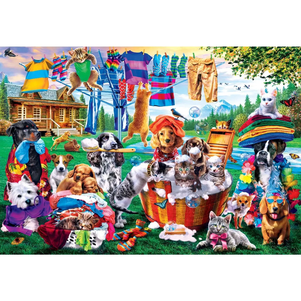 Laundry Day Rascals 1000 Piece EZ-Grip Jigsaw Puzzle MasterPieces
