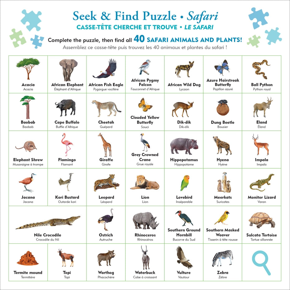 Safari 100 Piece Seek & Find Jigsaw Puzzle Peter Pauper