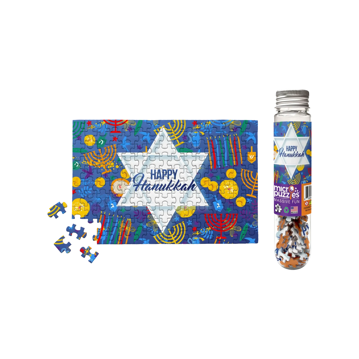 Happy Hanukkah 150 Piece Mini Jigsaw Puzzle Micro Puzzles