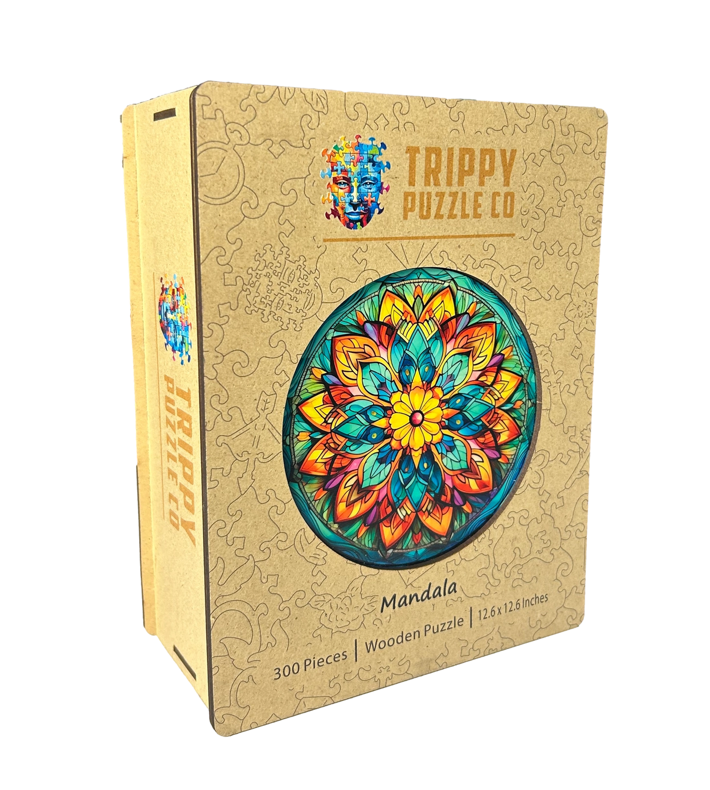 Mandala 300 Piece Wooden Round Jigsaw Puzzle Trippy
