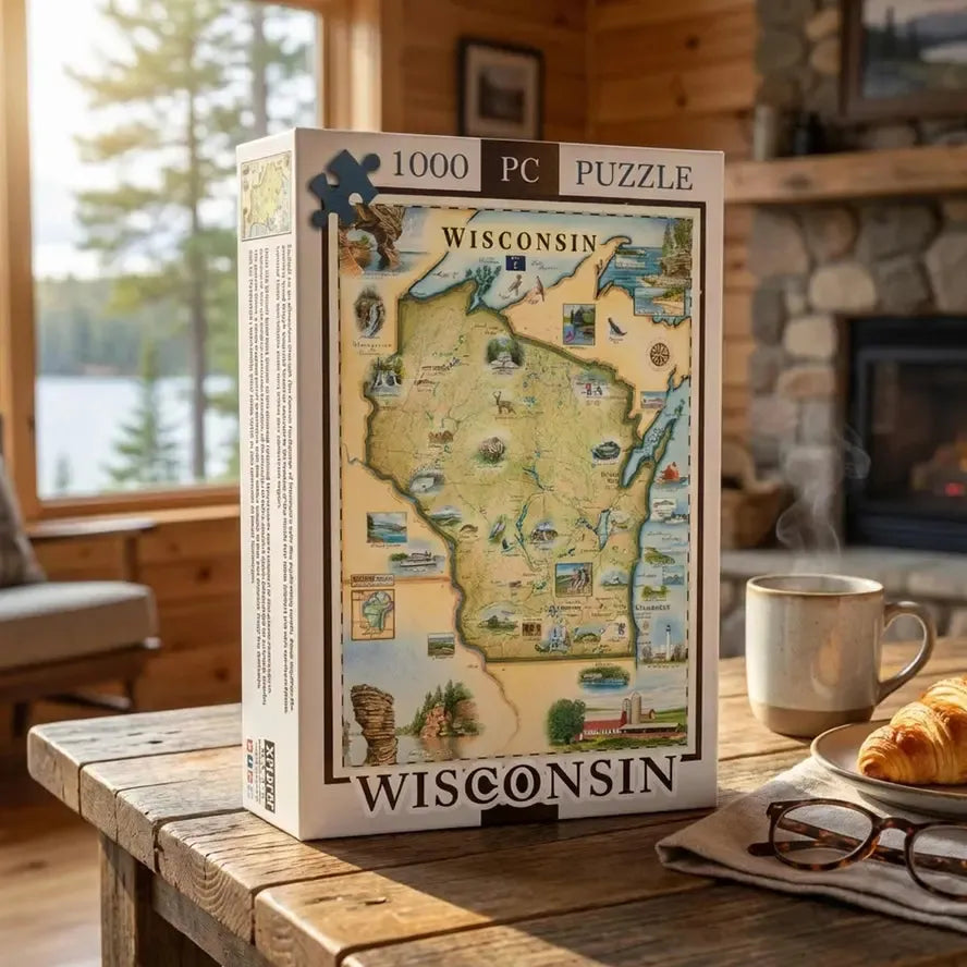 Wisconsin 1000 Piece Jigsaw Puzzle Xplorer Maps