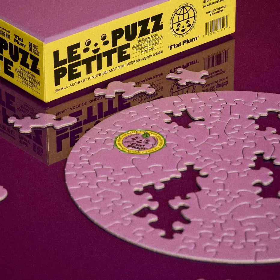 Flat Plum 81 Piece Round Jigsaw Puzzle Le Puzz