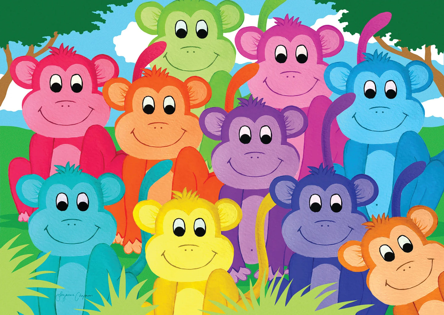 Rainbow Monkeys 1000 Piece Jigsaw Puzzle Enjoy