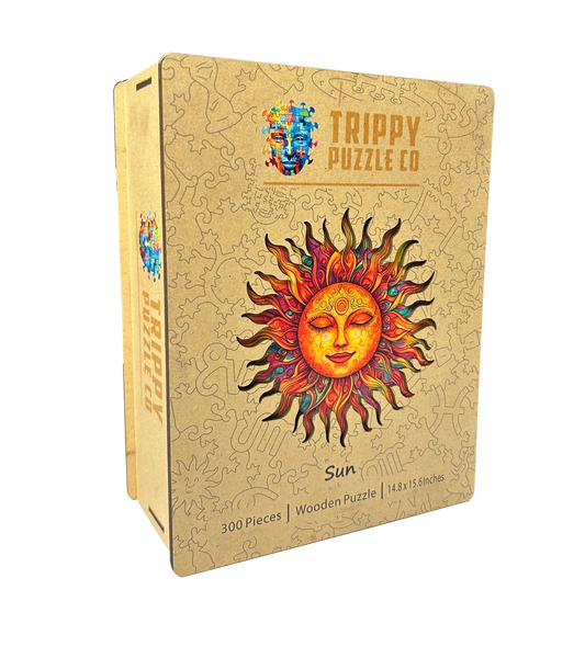 Sun 300 Piece Wooden Shaped Jigsaw Puzzle Trippy