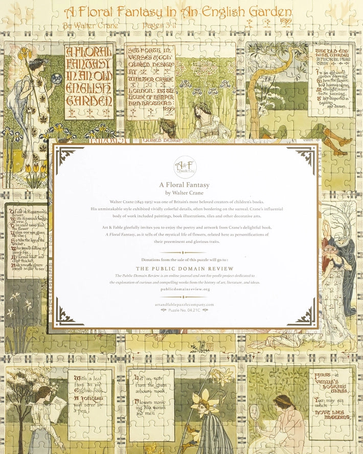 A Floral Fantasy By Walter Crane 500 Piece Premium Jigsaw Puzzle Art & Fable